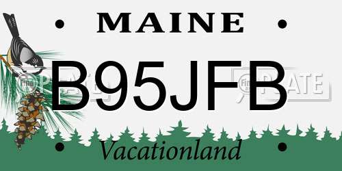 B95JFB Maine License Plate