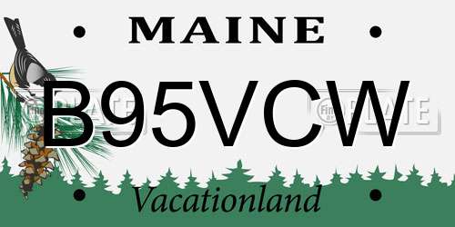 B95VCW Maine License Plate