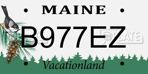 B977EZ Maine License Plate