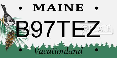 B97TEZ Maine License Plate