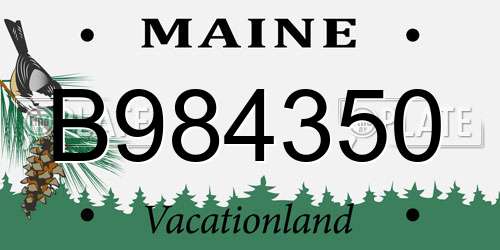 B984350 Maine License Plate
