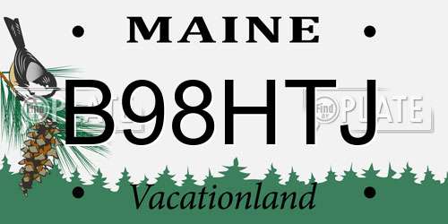 B98HTJ Maine License Plate