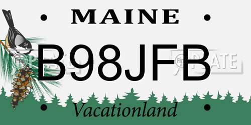 B98JFB Maine License Plate