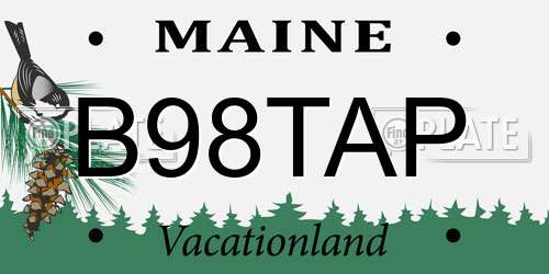 B98TAP Maine License Plate