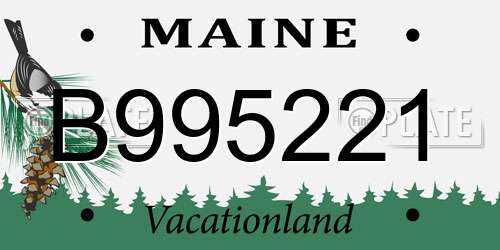 B995221 Maine License Plate
