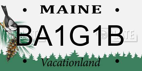 BA1G1B Maine License Plate