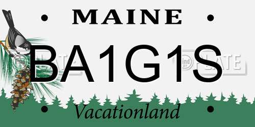 BA1G1S Maine License Plate