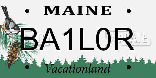 BA1L0R Maine License Plate