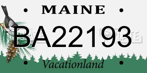 BA22193 Maine License Plate