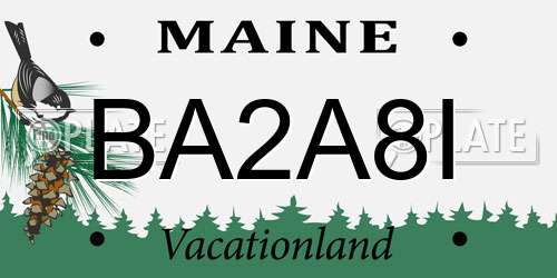 BA2A8I Maine License Plate