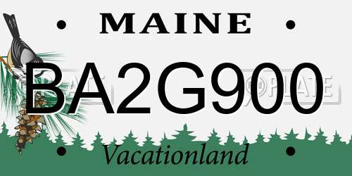 BA2G900 Maine License Plate