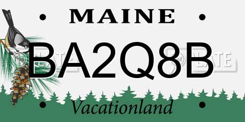 BA2Q8B Maine License Plate