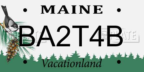 BA2T4B Maine License Plate