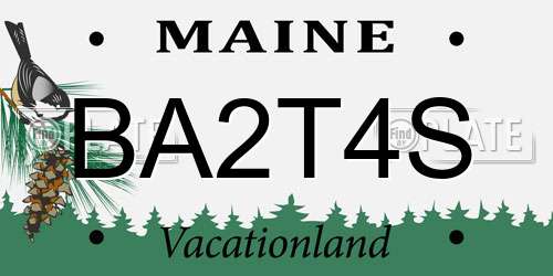 BA2T4S Maine License Plate