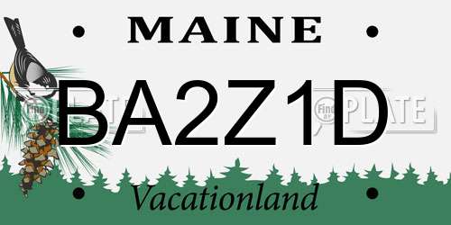 BA2Z1D Maine License Plate