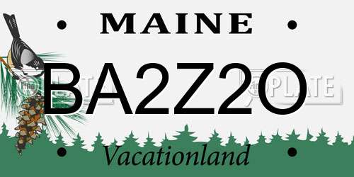 BA2Z2O Maine License Plate