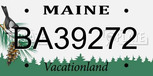 BA39272 Maine License Plate