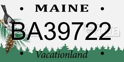 BA39722 Maine License Plate