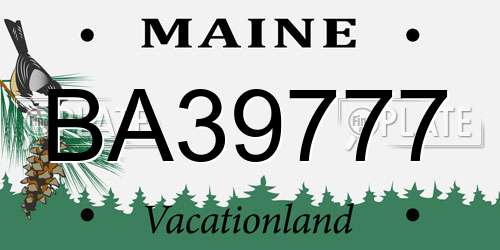 BA39777 Maine License Plate