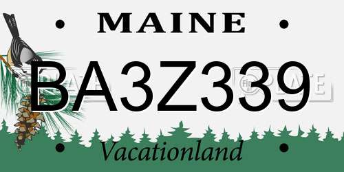 BA3Z339 Maine License Plate