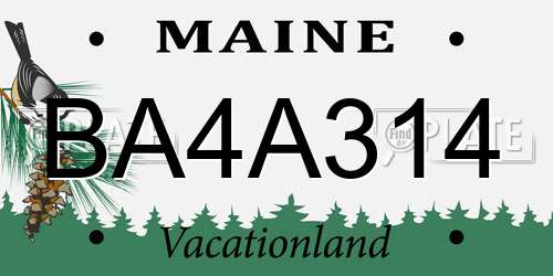 BA4A314 Maine License Plate