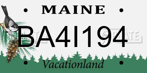 BA4I194 Maine License Plate