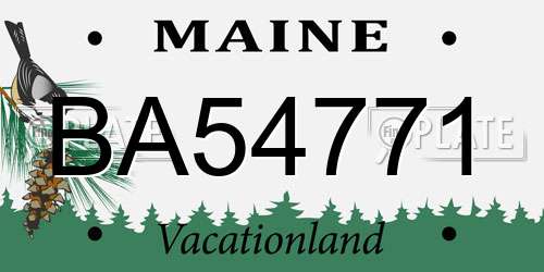 BA54771 Maine License Plate