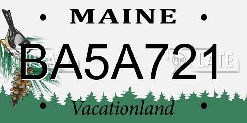 BA5A721 Maine License Plate