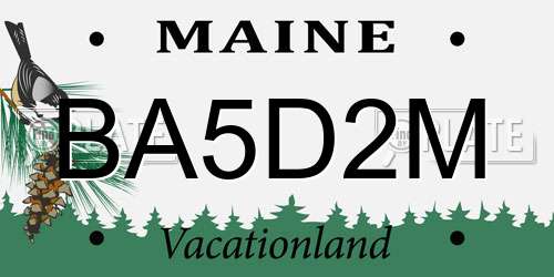 BA5D2M Maine License Plate