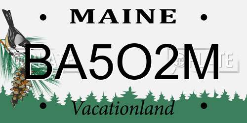 BA5O2M Maine License Plate