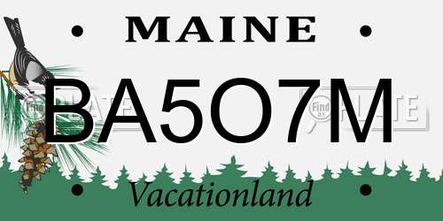 BA5O7M Maine License Plate