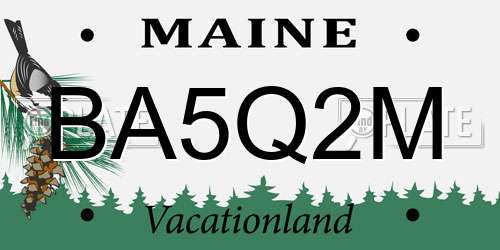 BA5Q2M Maine License Plate