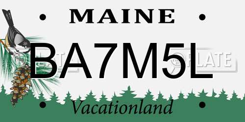 BA7M5L Maine License Plate