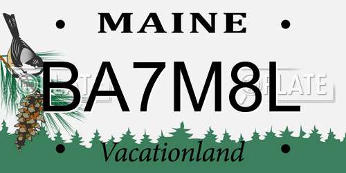BA7M8L Maine License Plate