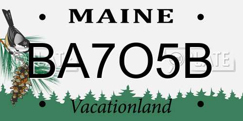 BA7O5B Maine License Plate