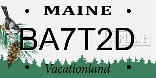 BA7T2D Maine License Plate