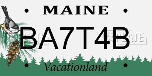 BA7T4B Maine License Plate