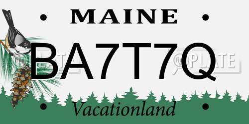 BA7T7Q Maine License Plate