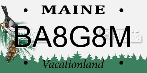 BA8G8M Maine License Plate