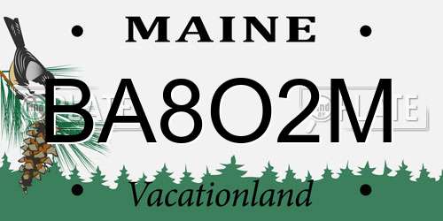 BA8O2M Maine License Plate
