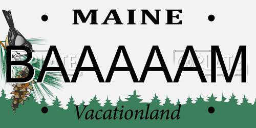 BAAAAAM Maine License Plate