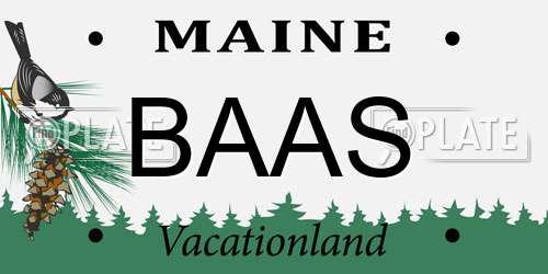 BAAS Maine License Plate