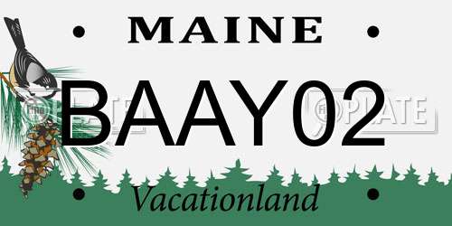 BAAY02 Maine License Plate