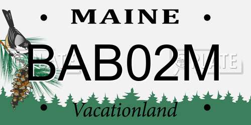 BAB02M Maine License Plate