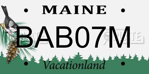 BAB07M Maine License Plate