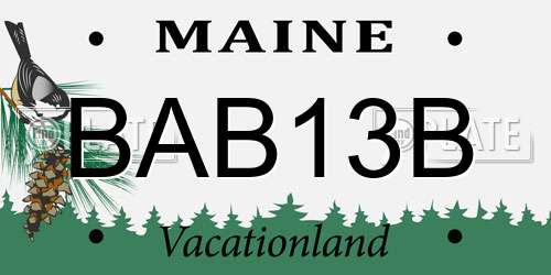 BAB13B Maine License Plate