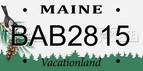 BAB2815 Maine License Plate