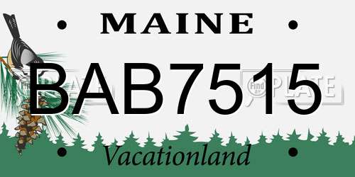 BAB7515 Maine License Plate