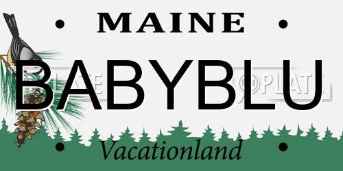 BABYBLU Maine License Plate