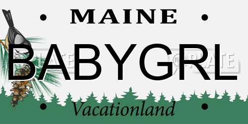 BABYGRL Maine License Plate